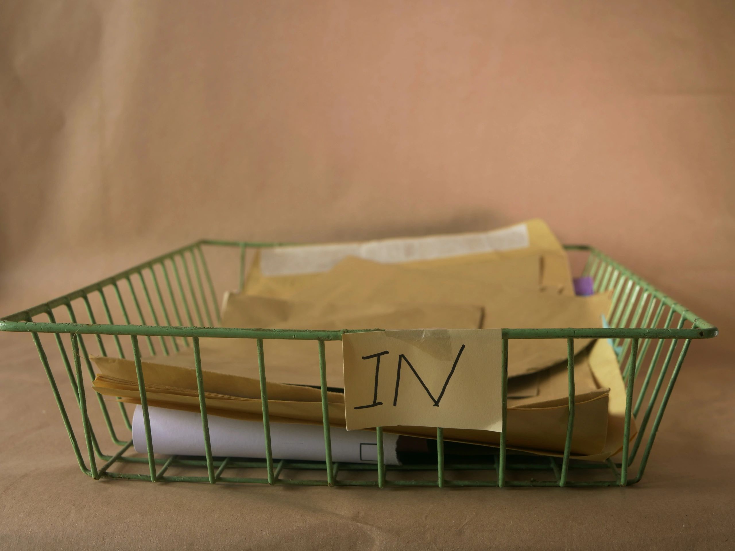 Organized legal paperwork in an office tray