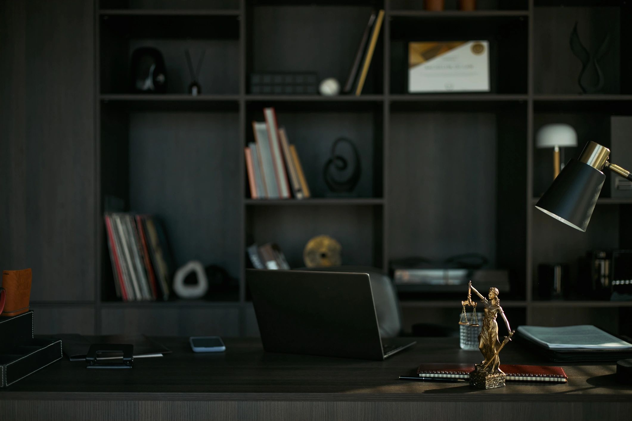 Professional legal office workspace